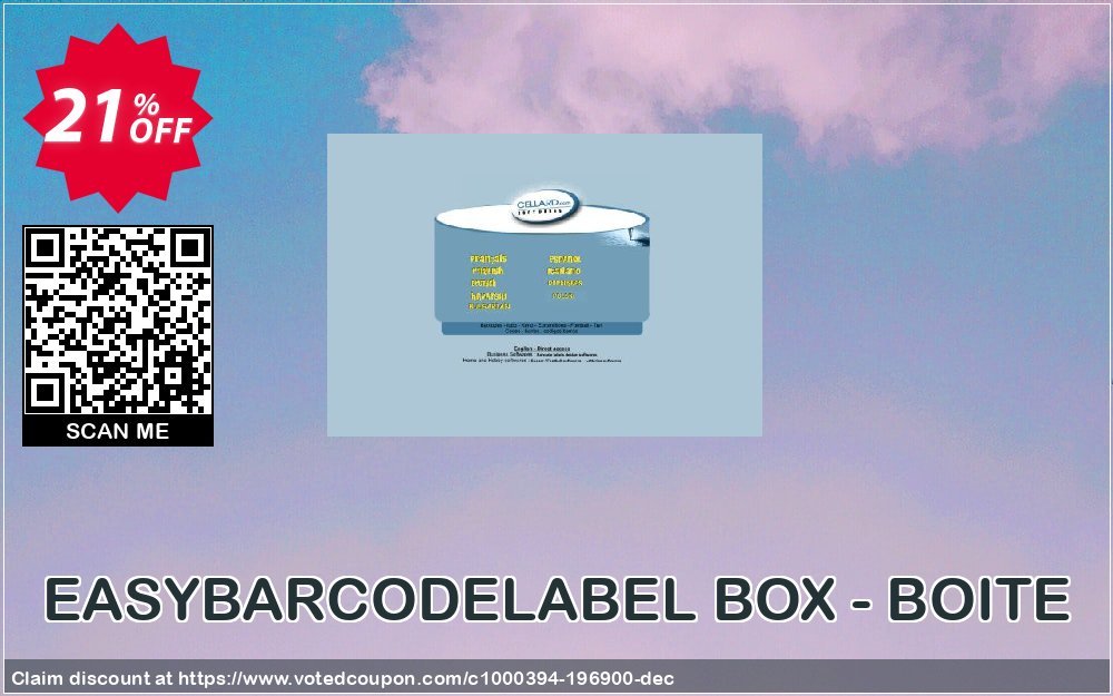 EASYBARCODELABEL BOX - BOITE Coupon, discount EASYBARCODELABEL BOX - BOITE staggering offer code 2023. Promotion: staggering offer code of EASYBARCODELABEL BOX - BOITE 2023