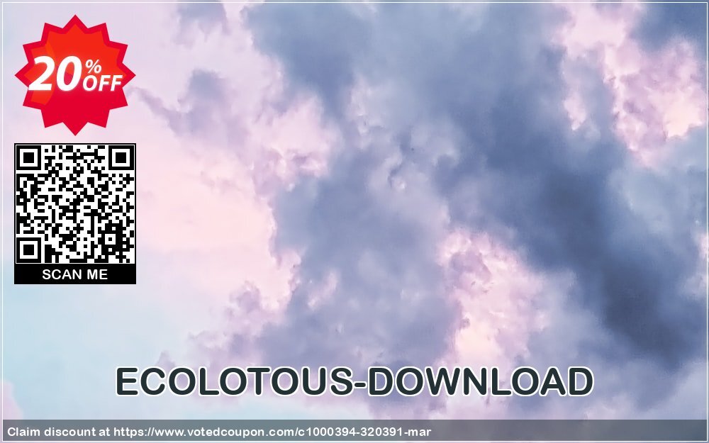 ECOLOTOUS-DOWNLOAD Coupon, discount ECOLOTOUS-DOWNLOAD formidable promotions code 2024. Promotion: formidable promotions code of ECOLOTOUS-DOWNLOAD 2024