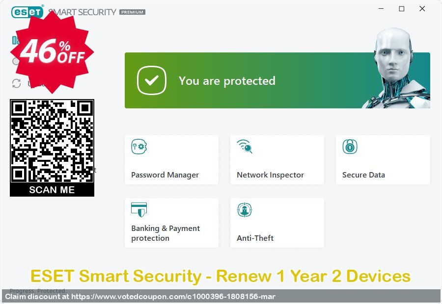 ESET Smart Security - Renew Yearly 2 Devices Coupon, discount ESET Smart Security - Réabonnement 1 an pour 2 ordinateurs best discounts code 2024. Promotion: best discounts code of ESET Smart Security - Réabonnement 1 an pour 2 ordinateurs 2024