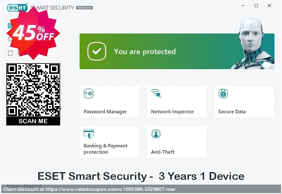 ESET Smart Security -  3 Years 1 Device Coupon Code Apr 2024, 45% OFF - VotedCoupon