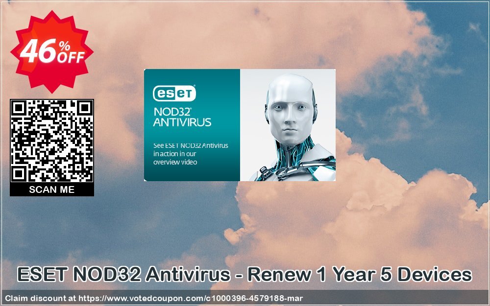 ESET NOD32 Antivirus - Renew Yearly 5 Devices Coupon Code Apr 2024, 46% OFF - VotedCoupon