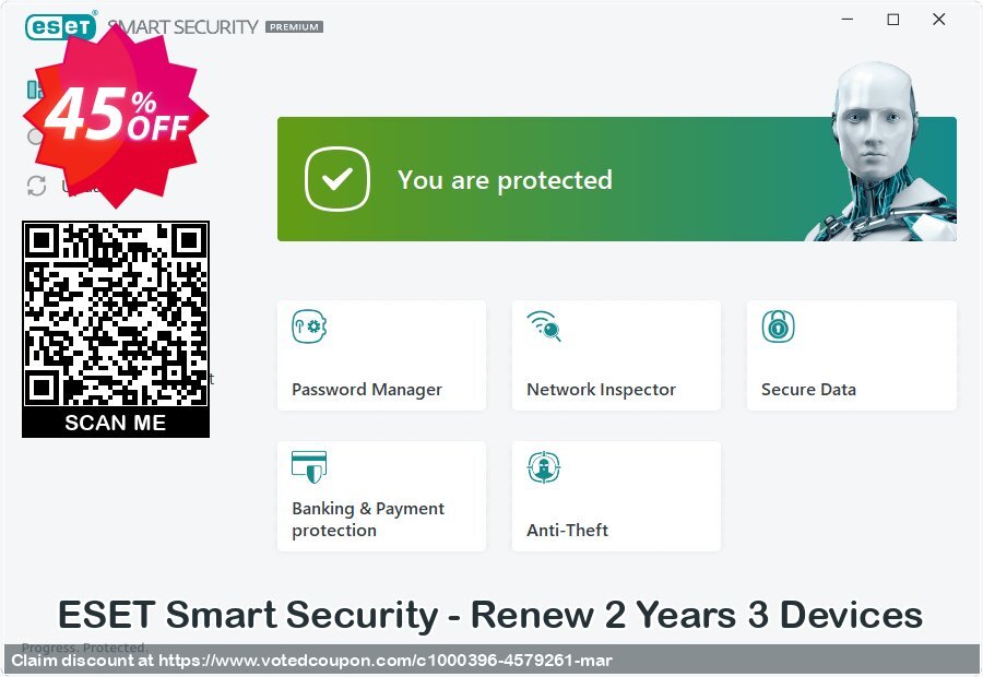 ESET Smart Security - Renew 2 Years 3 Devices Coupon Code Jun 2024, 45% OFF - VotedCoupon