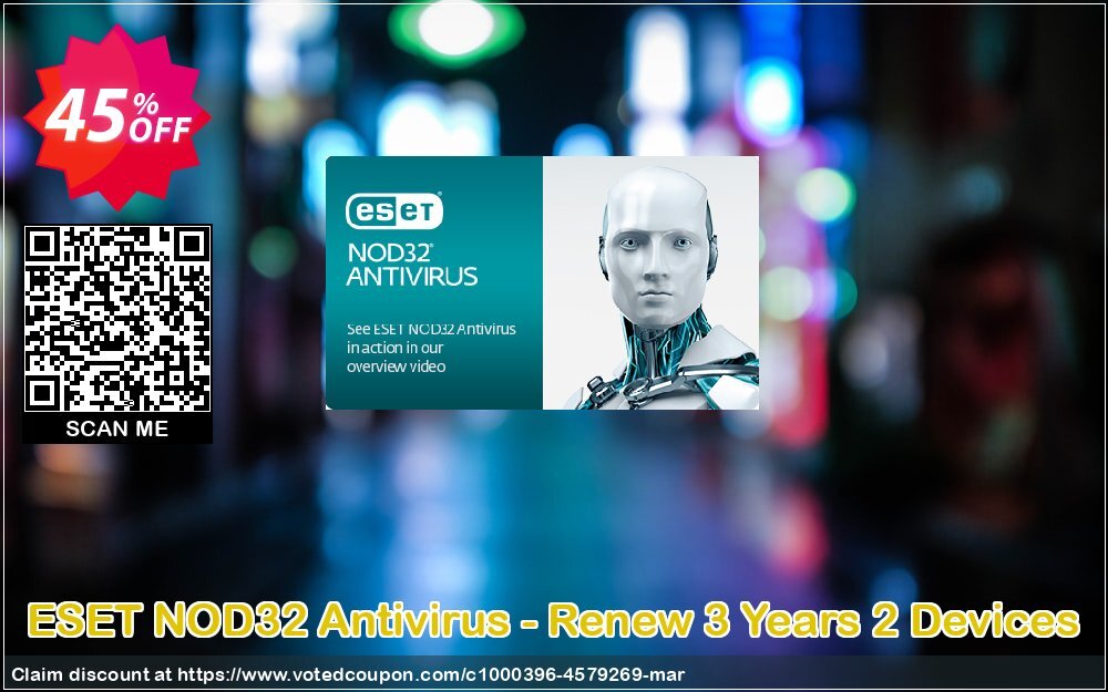 ESET NOD32 Antivirus - Renew 3 Years 2 Devices Coupon Code May 2024, 45% OFF - VotedCoupon