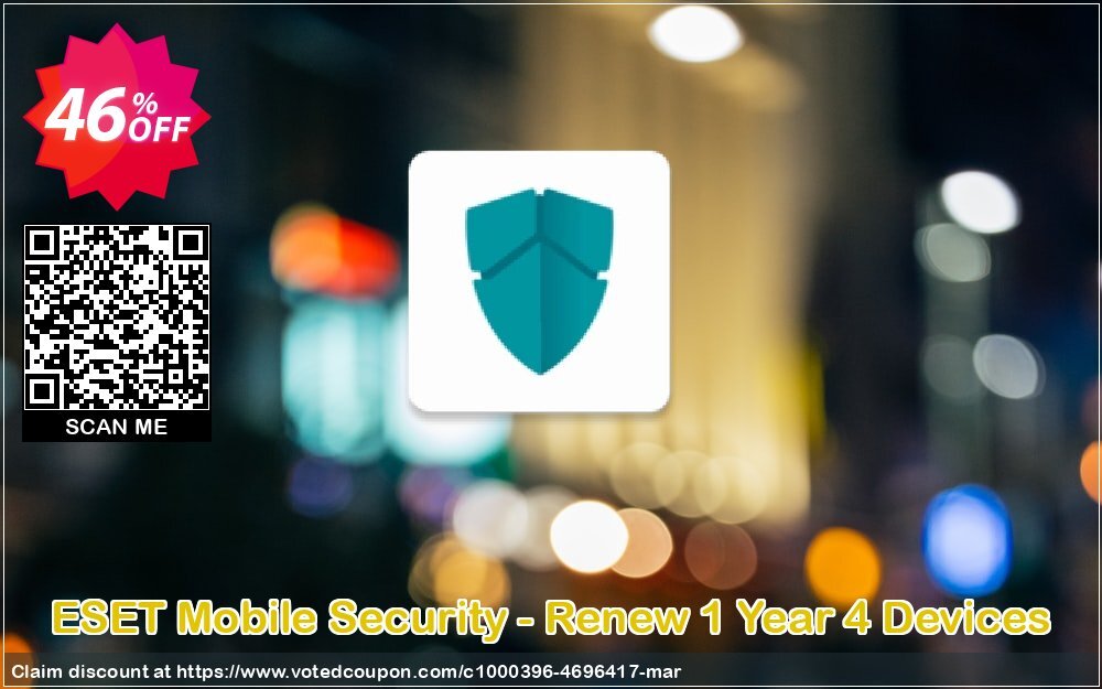 ESET Mobile Security - Renew Yearly 4 Devices Coupon, discount ESET Mobile Security - Reabonnement 1 an pour 4 appareils formidable discount code 2024. Promotion: formidable discount code of ESET Mobile Security - Reabonnement 1 an pour 4 appareils 2024