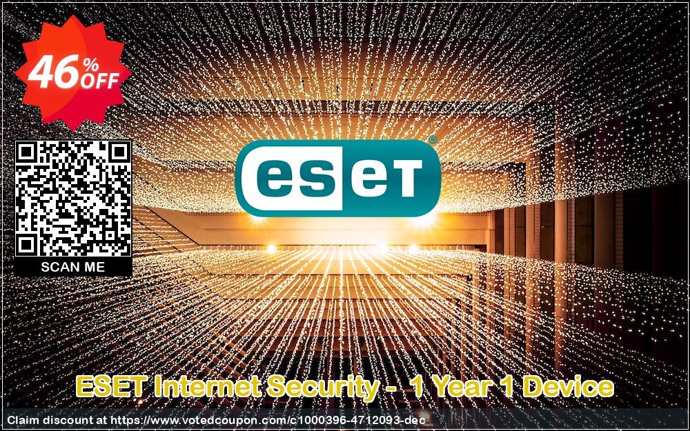 ESET Internet Security -  Yearly 1 Device Coupon Code Apr 2024, 46% OFF - VotedCoupon
