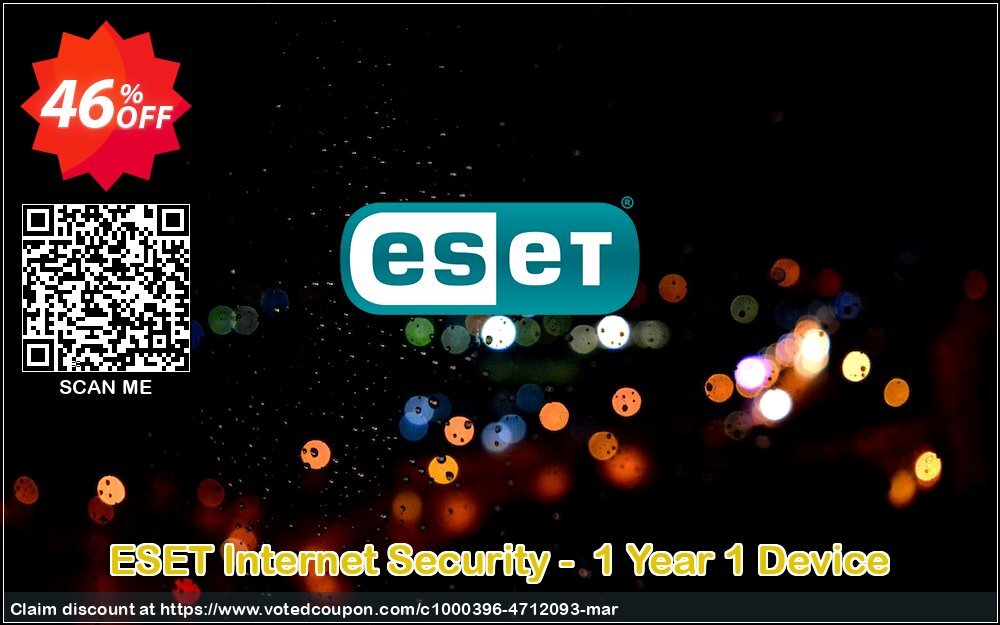 ESET Internet Security -  Yearly 1 Device Coupon Code Apr 2024, 46% OFF - VotedCoupon