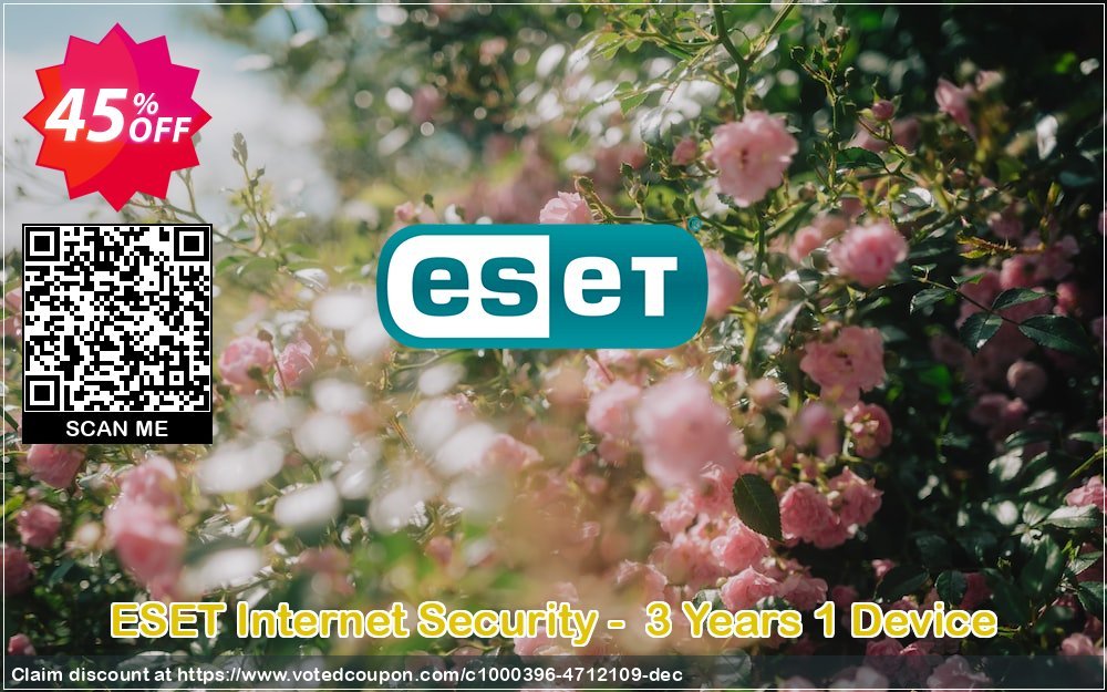 ESET Internet Security -  3 Years 1 Device Coupon Code May 2024, 45% OFF - VotedCoupon