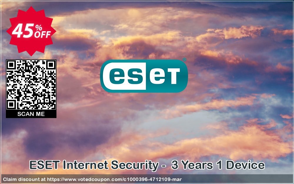 ESET Internet Security -  3 Years 1 Device Coupon Code May 2024, 45% OFF - VotedCoupon