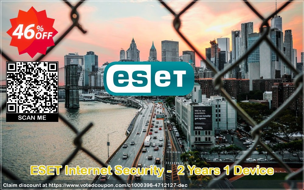 ESET Internet Security -  2 Years 1 Device Coupon Code Apr 2024, 46% OFF - VotedCoupon