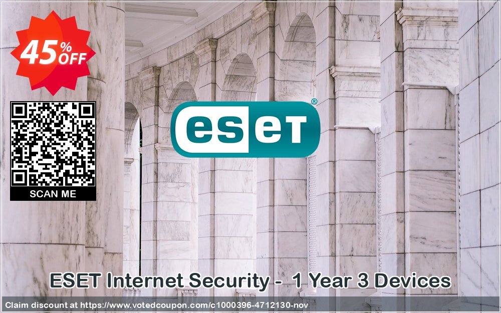 ESET Internet Security -  Yearly 3 Devices Coupon, discount ESET Internet Security - Abonnement 1 an pour 3 ordinateurs marvelous deals code 2023. Promotion: marvelous deals code of ESET Internet Security - Abonnement 1 an pour 3 ordinateurs 2023