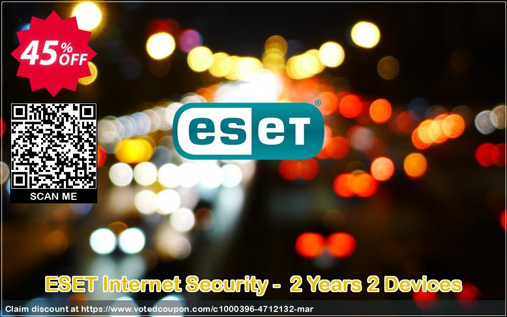 ESET Internet Security -  2 Years 2 Devices Coupon, discount ESET Internet Security - Abonnement 2 ans pour 2 ordinateurs awful discount code 2024. Promotion: awful discount code of ESET Internet Security - Abonnement 2 ans pour 2 ordinateurs 2024