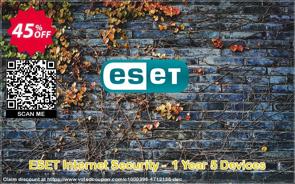 ESET Internet Security -  Yearly 5 Devices Coupon Code May 2024, 45% OFF - VotedCoupon