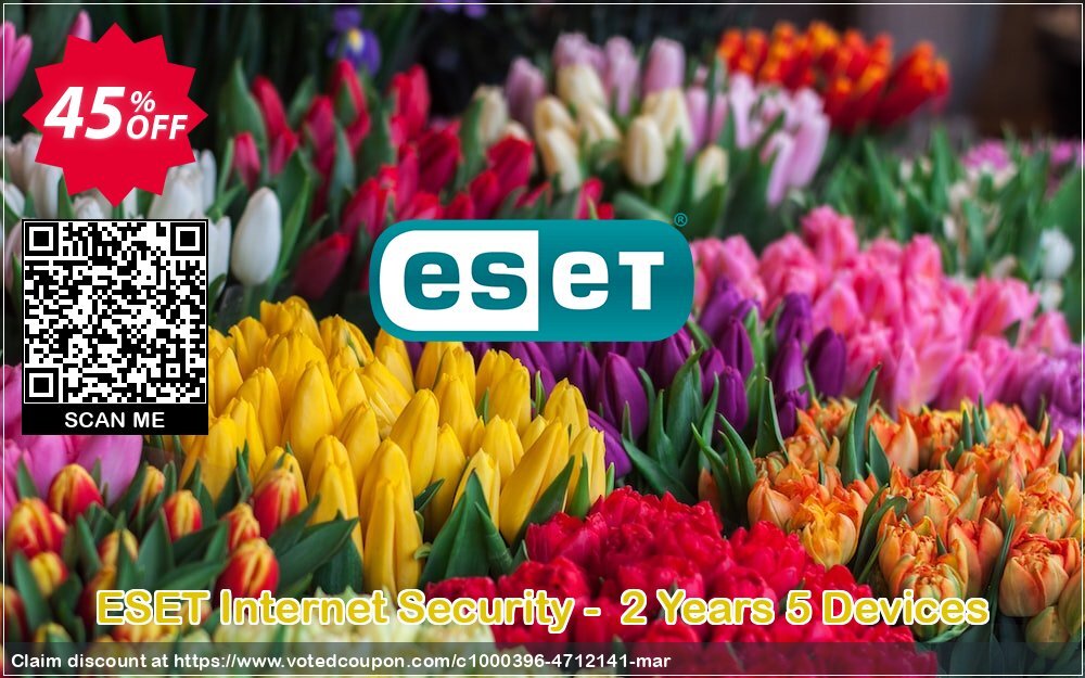 ESET Internet Security -  2 Years 5 Devices Coupon, discount ESET Internet Security - Abonnement 2 ans pour 5 ordinateurs awesome discounts code 2024. Promotion: awesome discounts code of ESET Internet Security - Abonnement 2 ans pour 5 ordinateurs 2024