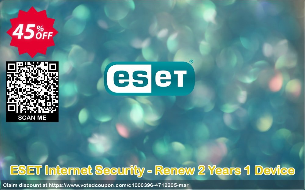 ESET Internet Security - Renew 2 Years 1 Device Coupon Code May 2024, 45% OFF - VotedCoupon