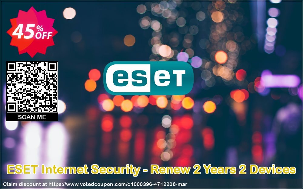 ESET Internet Security - Renew 2 Years 2 Devices Coupon Code May 2024, 45% OFF - VotedCoupon