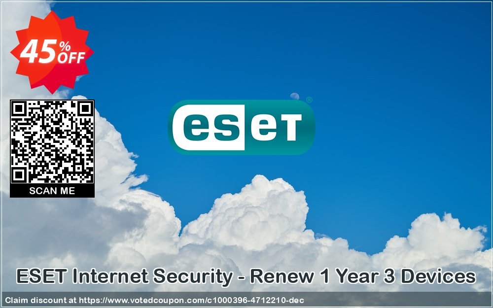 ESET Internet Security - Renew Yearly 3 Devices Coupon, discount ESET Internet Security - Reabonnement 1 an pour 3 ordinateurs awesome promo code 2023. Promotion: awesome promo code of ESET Internet Security - Reabonnement 1 an pour 3 ordinateurs 2023