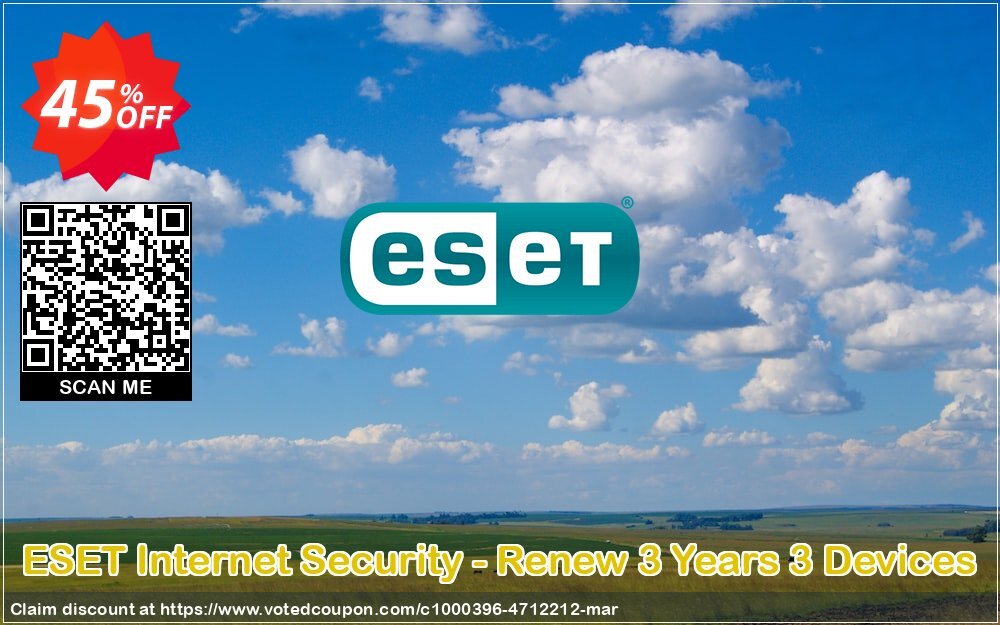 ESET Internet Security - Renew 3 Years 3 Devices Coupon, discount ESET Internet Security - Reabonnement 3 ans pour 3 ordinateurs amazing promotions code 2024. Promotion: amazing promotions code of ESET Internet Security - Reabonnement 3 ans pour 3 ordinateurs 2024