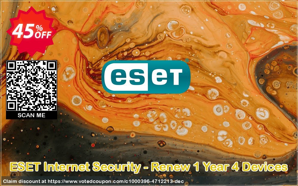 ESET Internet Security - Renew Yearly 4 Devices Coupon Code Mar 2024, 45% OFF - VotedCoupon