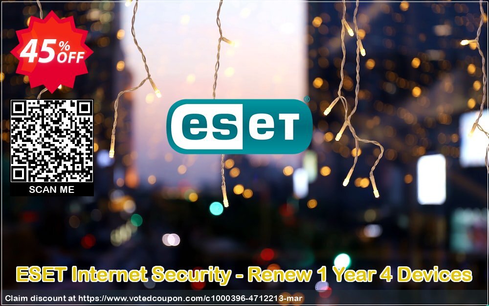 ESET Internet Security - Renew Yearly 4 Devices Coupon, discount ESET Internet Security - Reabonnement 1 an pour 4 ordinateurs stunning sales code 2024. Promotion: stunning sales code of ESET Internet Security - Reabonnement 1 an pour 4 ordinateurs 2024