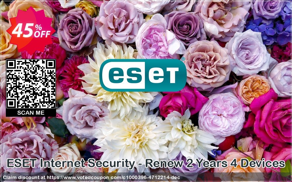 ESET Internet Security - Renew 2 Years 4 Devices Coupon Code May 2024, 45% OFF - VotedCoupon