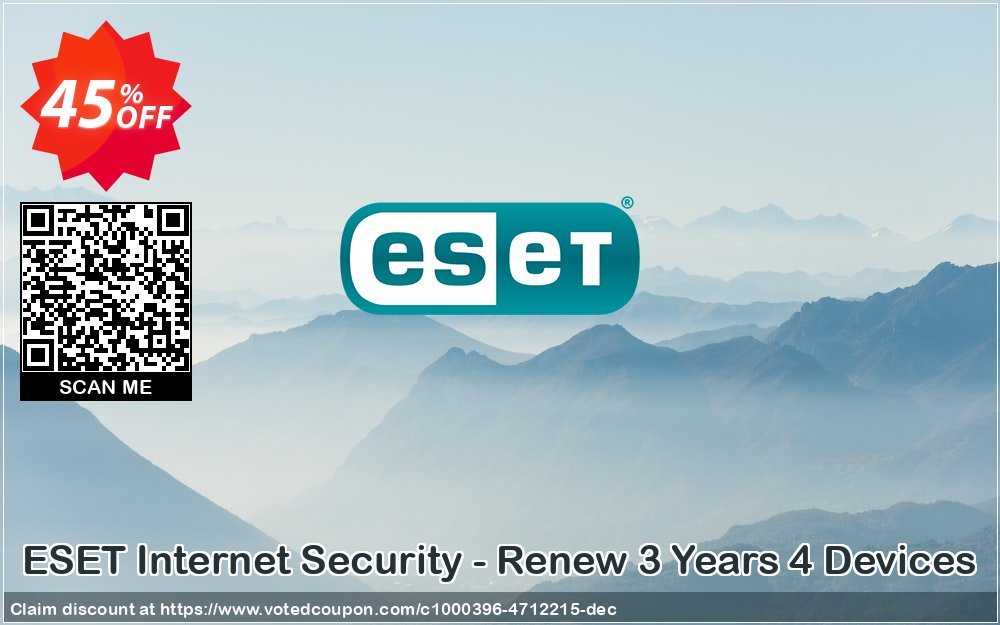 ESET Internet Security - Renew 3 Years 4 Devices Coupon Code May 2024, 45% OFF - VotedCoupon