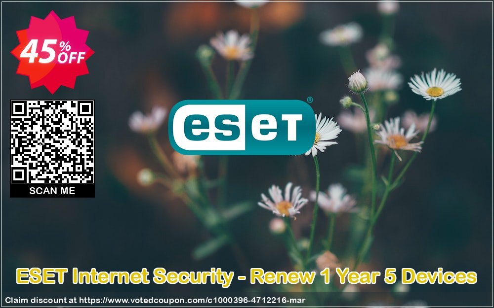 ESET Internet Security - Renew Yearly 5 Devices Coupon Code Apr 2024, 45% OFF - VotedCoupon