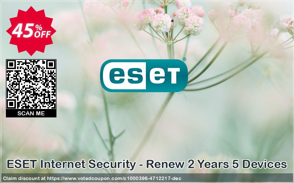 ESET Internet Security - Renew 2 Years 5 Devices Coupon Code Apr 2024, 45% OFF - VotedCoupon