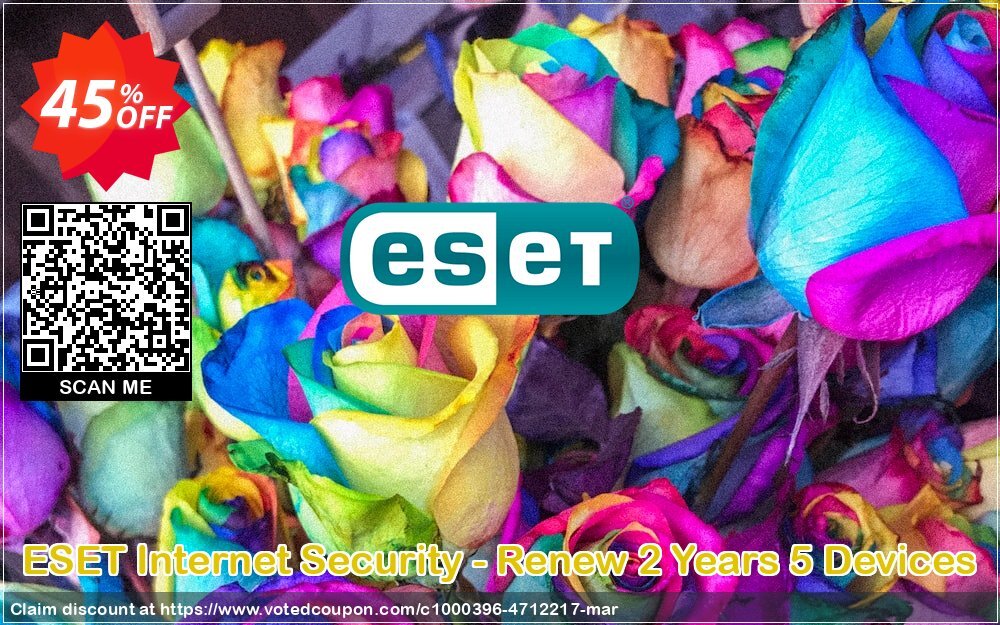 ESET Internet Security - Renew 2 Years 5 Devices Coupon, discount ESET Internet Security - Reabonnement 2 ans pour 5 ordinateurs impressive promo code 2024. Promotion: impressive promo code of ESET Internet Security - Reabonnement 2 ans pour 5 ordinateurs 2024