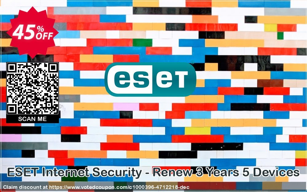 ESET Internet Security - Renew 3 Years 5 Devices Coupon Code May 2024, 45% OFF - VotedCoupon