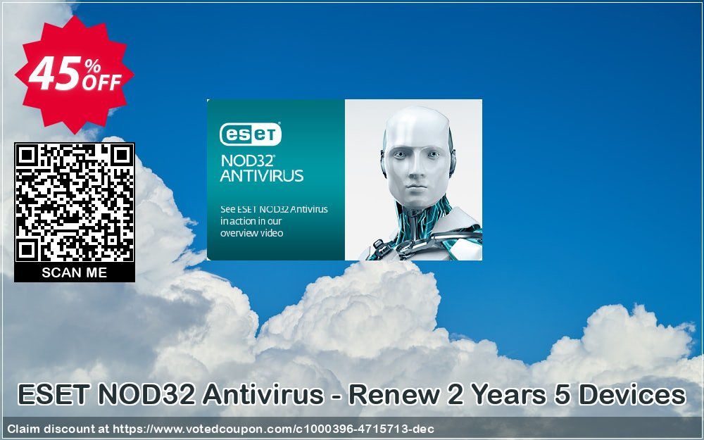 ESET NOD32 Antivirus - Renew 2 Years 5 Devices Coupon Code Apr 2024, 45% OFF - VotedCoupon
