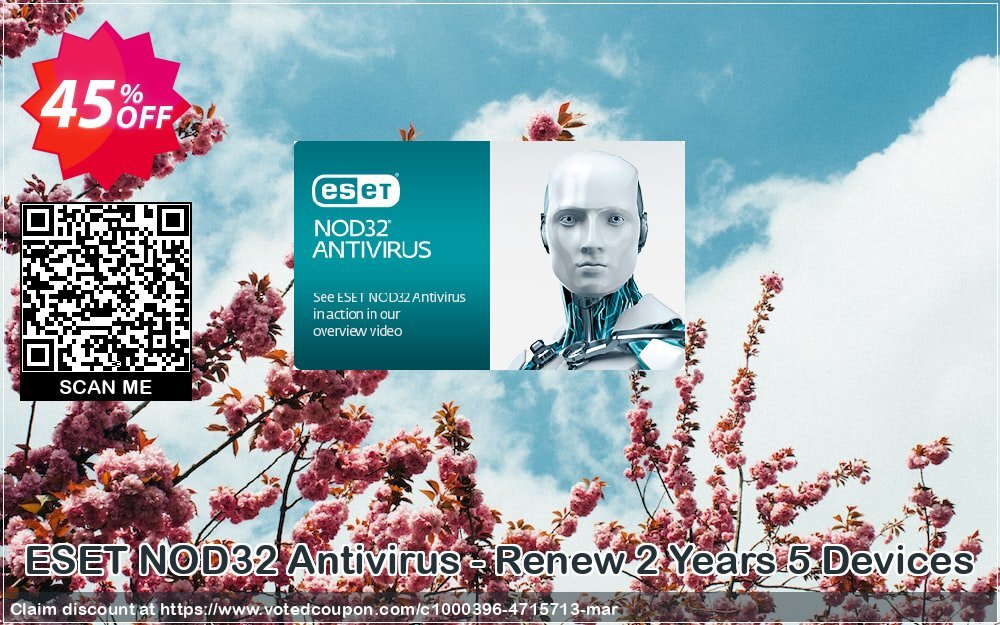 ESET NOD32 Antivirus - Renew 2 Years 5 Devices Coupon Code Apr 2024, 45% OFF - VotedCoupon