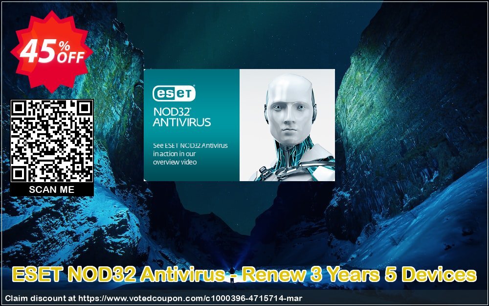 ESET NOD32 Antivirus - Renew 3 Years 5 Devices Coupon, discount NOD32 Antivirus - Réabonnement 3 ans pour 5 ordinateurs formidable deals code 2024. Promotion: formidable deals code of NOD32 Antivirus - Réabonnement 3 ans pour 5 ordinateurs 2024