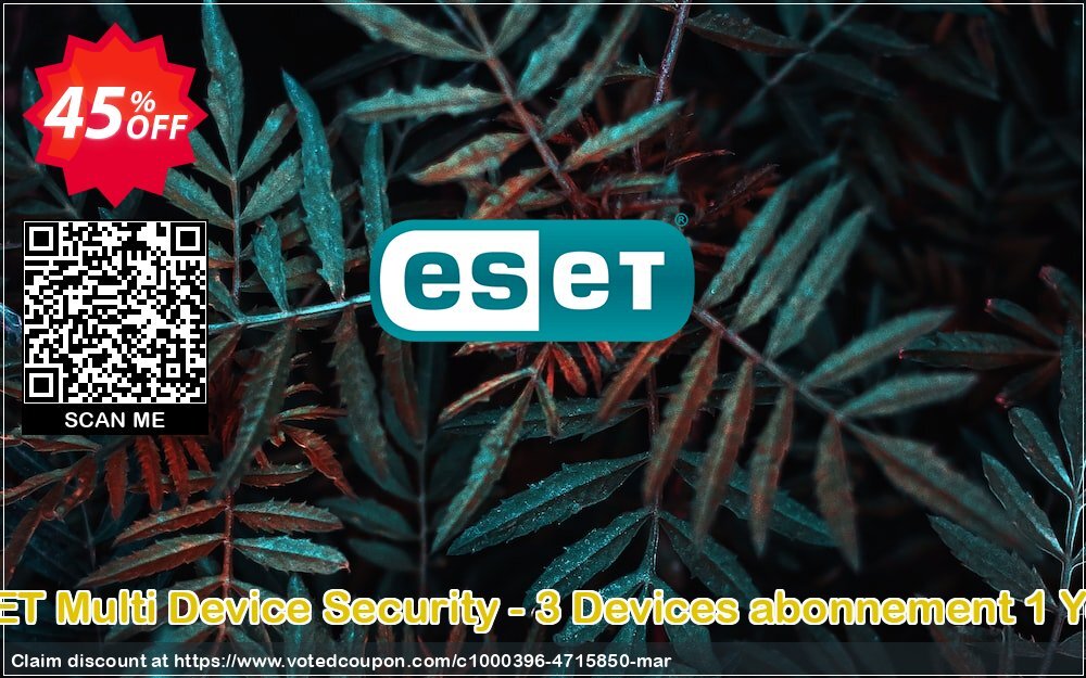 ESET Multi Device Security - 3 Devices abonnement Yearly Coupon Code Jun 2024, 45% OFF - VotedCoupon