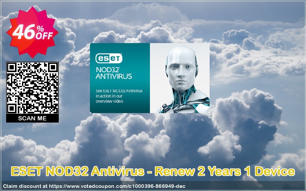 ESET NOD32 Antivirus - Renew 2 Years 1 Device Coupon, discount NOD32 Antivirus - Réabonnement 2 ans pour 1 ordinateur super promo code 2023. Promotion: super promo code of NOD32 Antivirus - Réabonnement 2 ans pour 1 ordinateur 2023