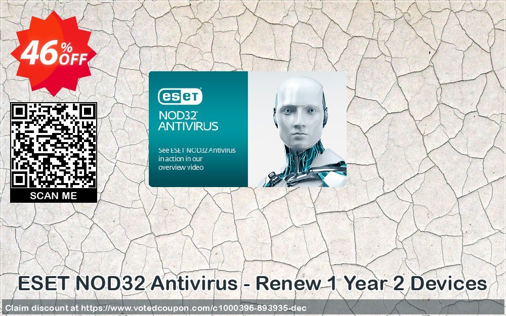 ESET NOD32 Antivirus - Renew Yearly 2 Devices Coupon, discount NOD32 Antivirus - Réabonnement 1 an pour 2 ordinateurs wonderful discounts code 2023. Promotion: wonderful discounts code of NOD32 Antivirus - Réabonnement 1 an pour 2 ordinateurs 2023