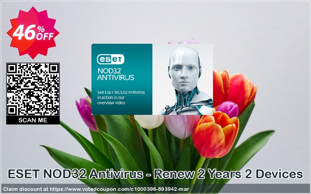 ESET NOD32 Antivirus - Renew 2 Years 2 Devices Coupon, discount NOD32 Antivirus - Réabonnement 2 ans pour 2 ordinateurs formidable discounts code 2024. Promotion: formidable discounts code of NOD32 Antivirus - Réabonnement 2 ans pour 2 ordinateurs 2024