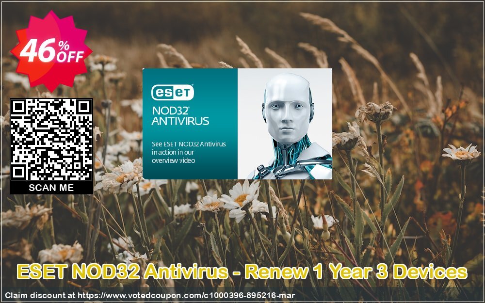 ESET NOD32 Antivirus - Renew Yearly 3 Devices