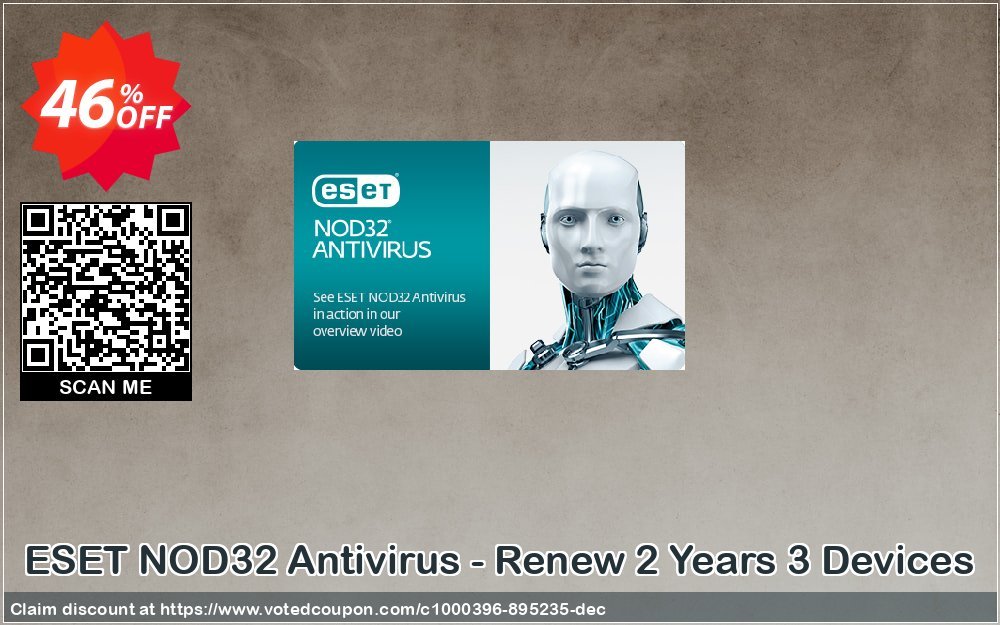 ESET NOD32 Antivirus - Renew 2 Years 3 Devices Coupon, discount NOD32 Antivirus - Réabonnement 2 ans pour 3 ordinateurs wondrous discount code 2024. Promotion: wondrous discount code of NOD32 Antivirus - Réabonnement 2 ans pour 3 ordinateurs 2024