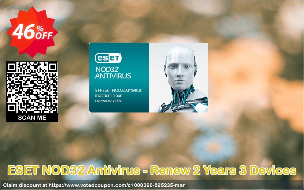 ESET NOD32 Antivirus - Renew 2 Years 3 Devices Coupon, discount NOD32 Antivirus - Réabonnement 2 ans pour 3 ordinateurs wondrous discount code 2024. Promotion: wondrous discount code of NOD32 Antivirus - Réabonnement 2 ans pour 3 ordinateurs 2024