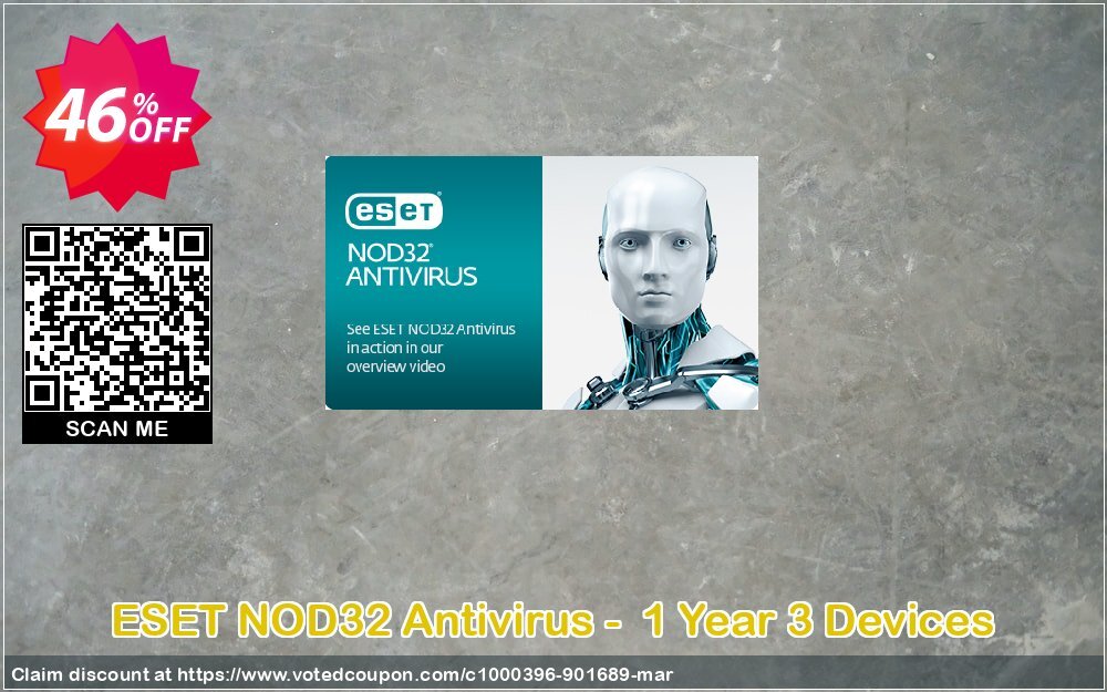 ESET NOD32 Antivirus -  Yearly 3 Devices Coupon Code May 2024, 46% OFF - VotedCoupon