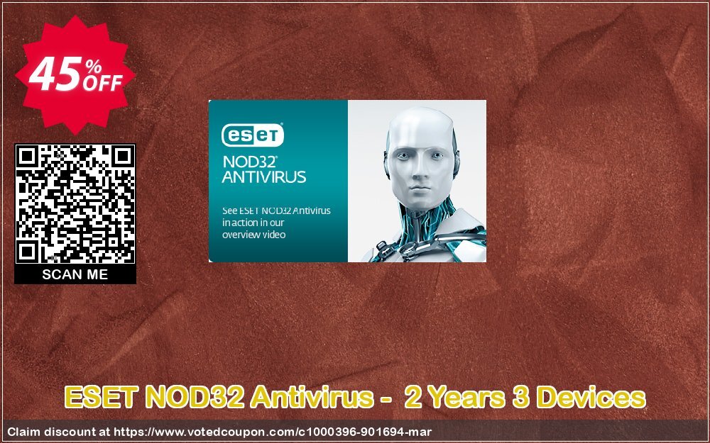 ESET NOD32 Antivirus -  2 Years 3 Devices Coupon Code Apr 2024, 45% OFF - VotedCoupon