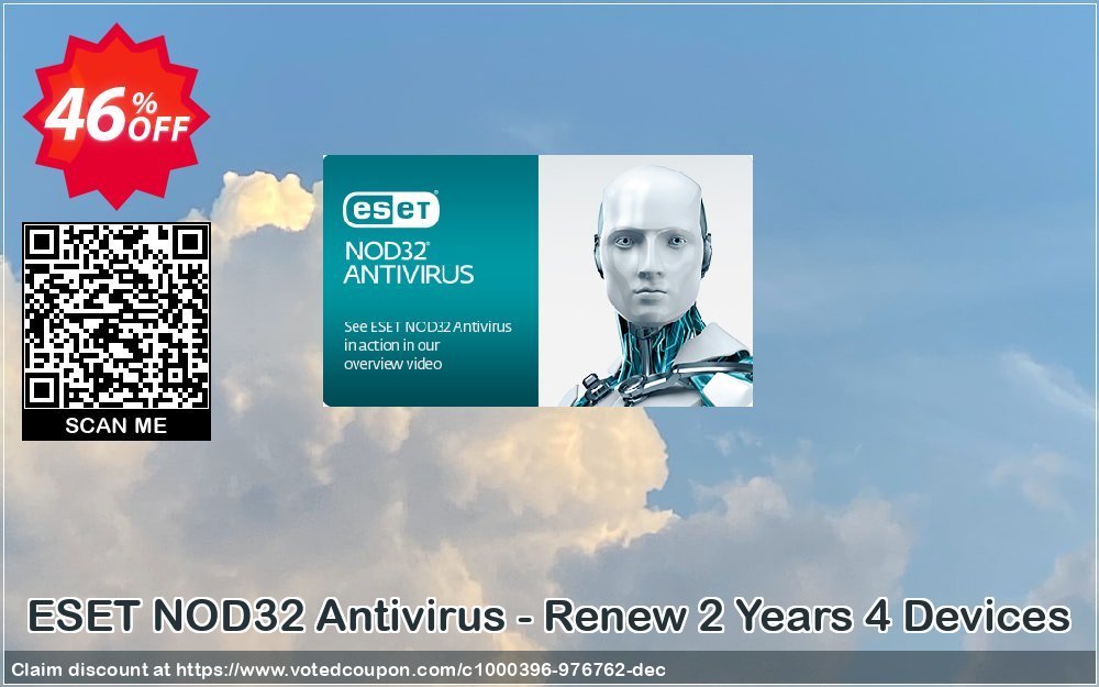 ESET NOD32 Antivirus - Renew 2 Years 4 Devices Coupon Code Apr 2024, 46% OFF - VotedCoupon