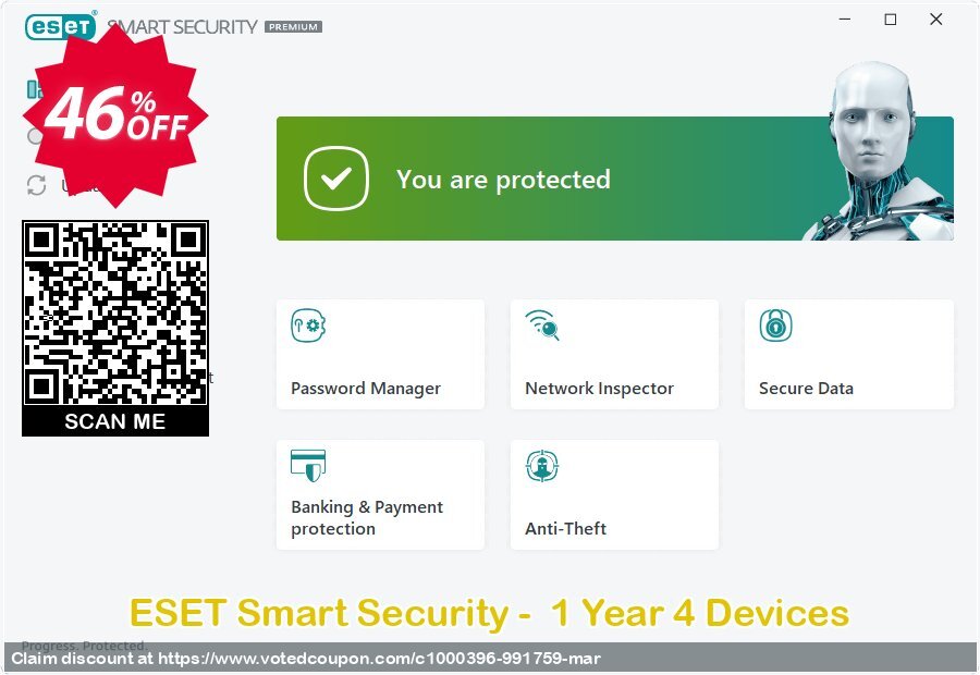 ESET Smart Security -  Yearly 4 Devices Coupon, discount ESET Smart Security - Nouvelle licence 1 an pour 4 ordinateurs stirring promo code 2024. Promotion: stirring promo code of ESET Smart Security - Nouvelle licence 1 an pour 4 ordinateurs 2024