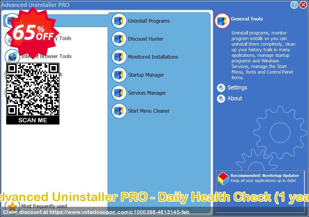 Advanced Uninstaller PRO - Daily Health Check, Yearly  Coupon Code Apr 2024, 65% OFF - VotedCoupon