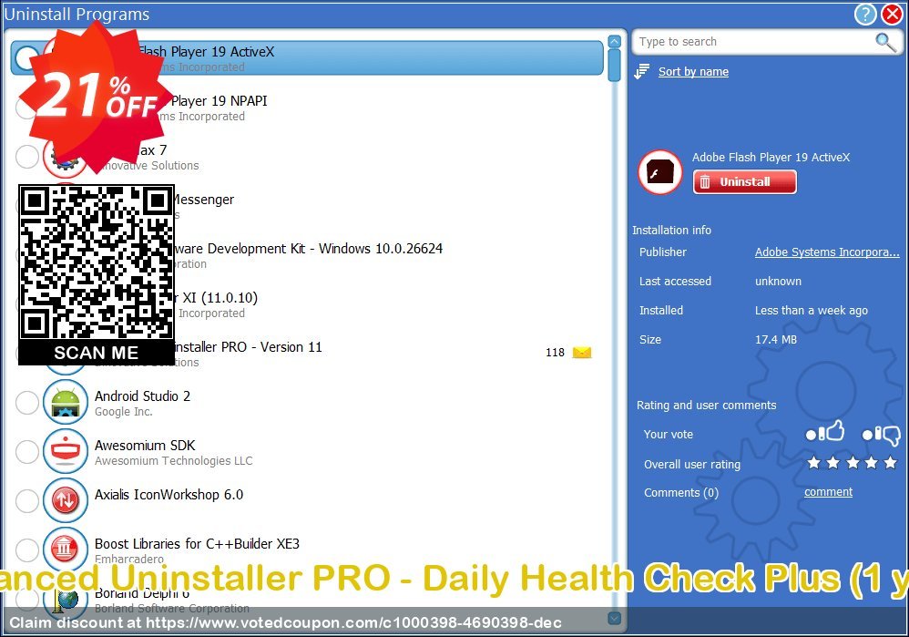 Advanced Uninstaller PRO - Daily Health Check Plus, Yearly  Coupon, discount Daily Health Check Plus - 1 year subscription awful promo code 2023. Promotion: awful promo code of Daily Health Check Plus - 1 year subscription 2023
