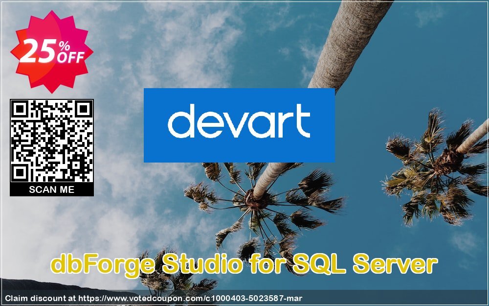 dbForge Studio for SQL Server Coupon, discount dbForge Studio for SQL Server Hottest deals code 2024. Promotion: stunning sales code of dbForge Studio for SQL Server 2024