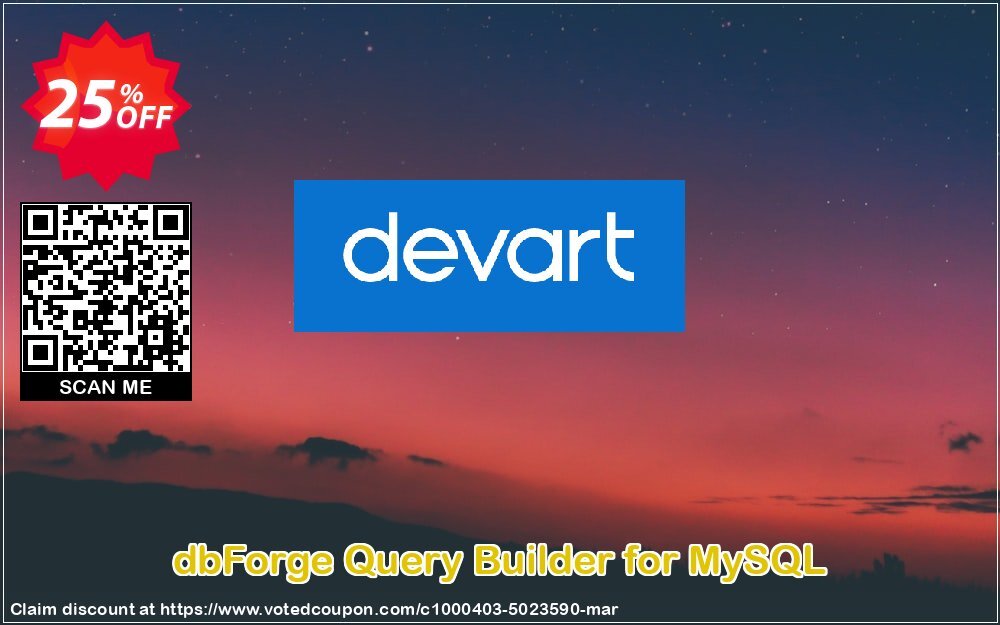 dbForge Query Builder for MySQL Coupon, discount dbForge Query Builder for MySQL Awesome promo code 2024. Promotion: stirring discount code of dbForge Query Builder for MySQL 2024