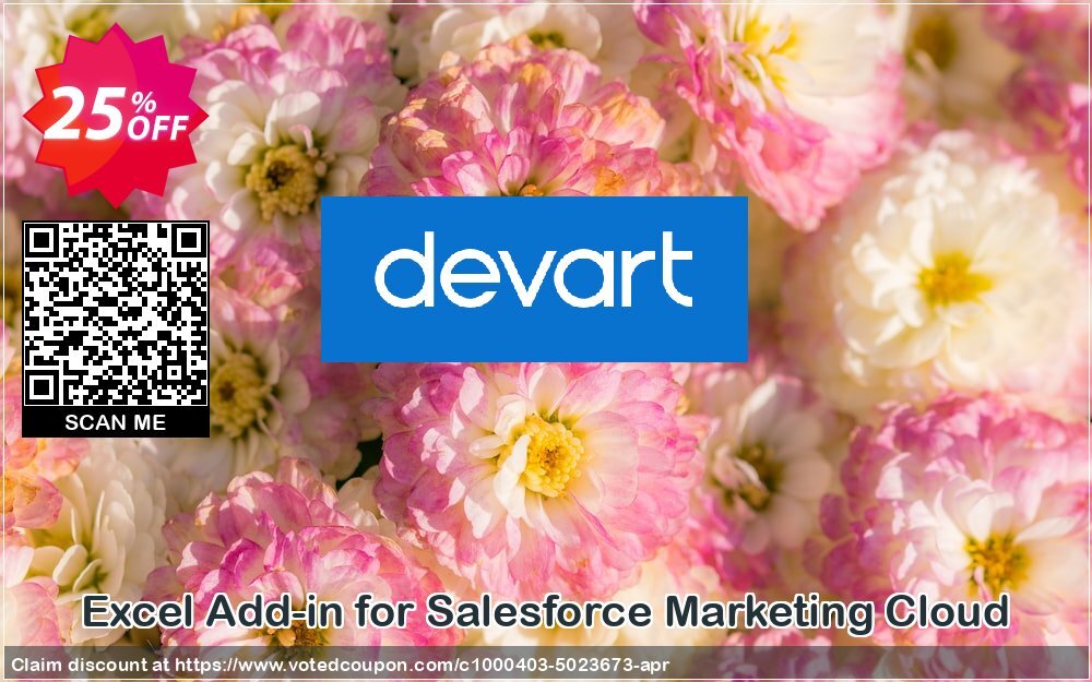 Excel Add-in for Salesforce Marketing Cloud Coupon, discount Excel Add-in for Salesforce Marketing Cloud Awful discount code 2024. Promotion: hottest offer code of Excel Add-in for Salesforce Marketing Cloud 2024