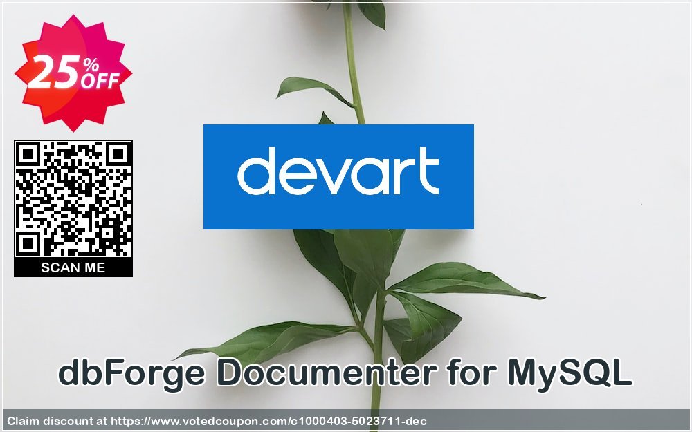 dbForge Documenter for MySQL Coupon, discount dbForge Documenter for MySQL Stirring promotions code 2024. Promotion: marvelous discounts code of dbForge Documenter for MySQL 2024