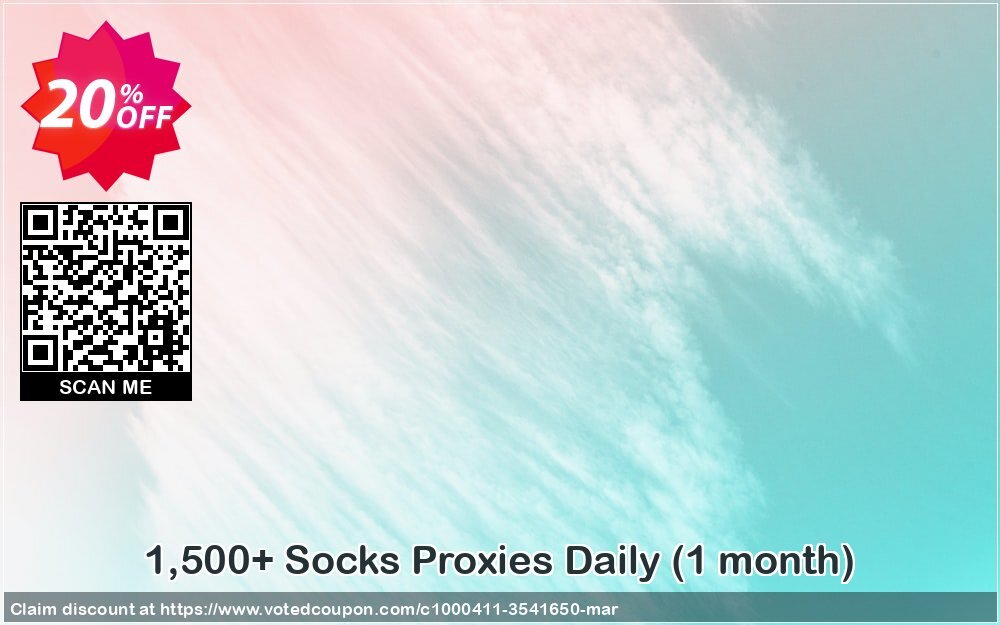 1,500+ Socks Proxies Daily, Monthly  Coupon Code May 2024, 20% OFF - VotedCoupon